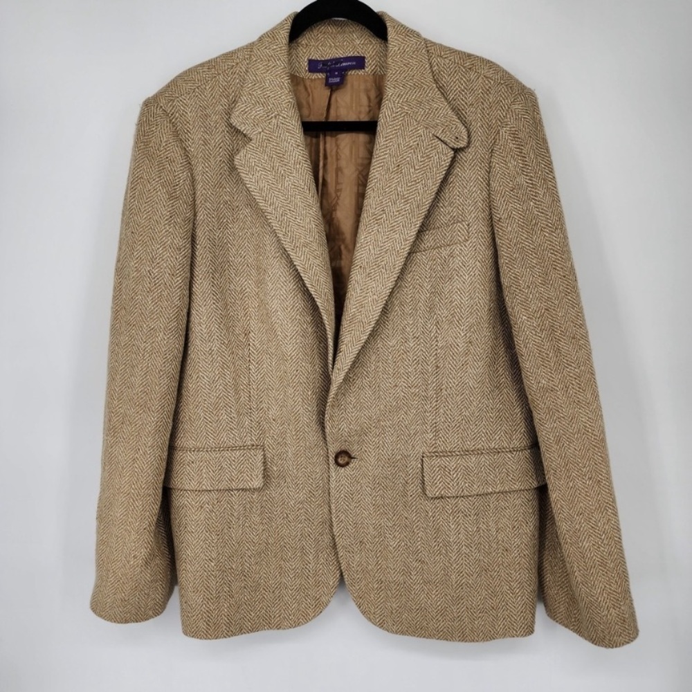 Ralph Lauren Purple Label Beige Herringbone Blazer​​